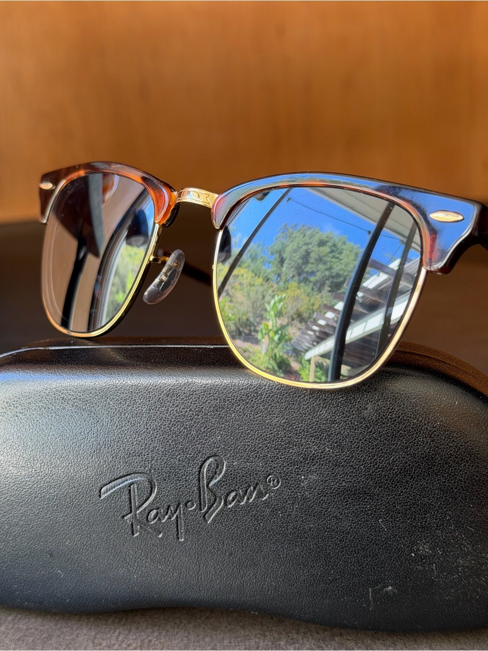 Ray-Ban Clubmaster Polarized Sunglasses - Tortoise Frame RX lenses